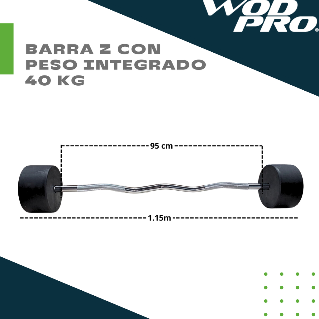 Barra Z con peso integrado 40 kg