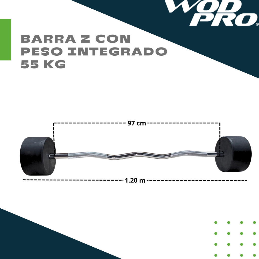 Barra Z con peso integrado 55 kg