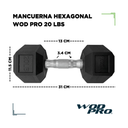 Par de mancuernas hexagonales 20 Libras Wod Pro