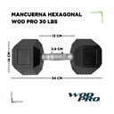 Par de mancuernas hexagonales 30 Libras Wod Pro