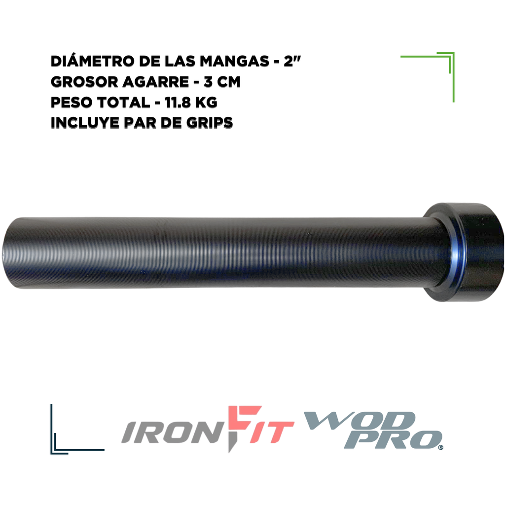 Barra Semi-olímpica IronFit 1.8m 11.8kg Sin Bujes