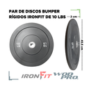 Par de Discos Bumper Rígidos IronFit de 10 Lbs