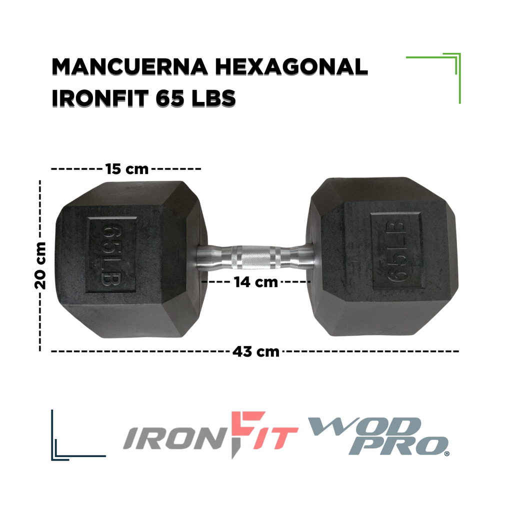 Par de Mancuernas Hexagonales IronFit 65 Lbs