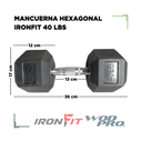 Par de Mancuernas Hexagonales IronFit 40 Lbs