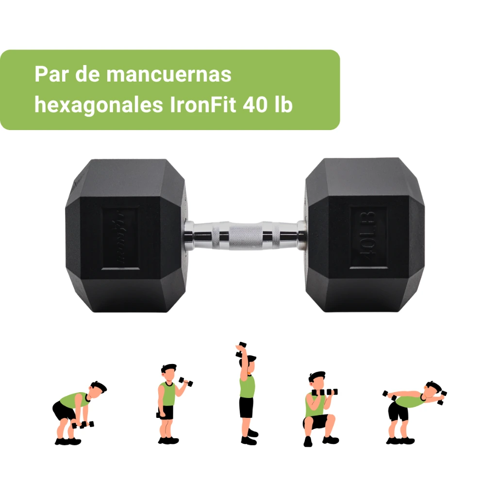 Mancuernas Hexagonales IronFit 40 lb (2).webp