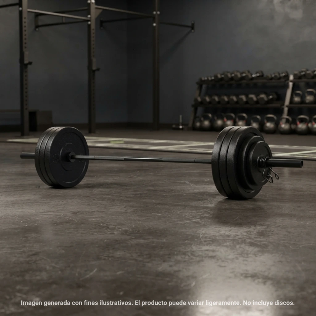 Barra Olímpica IronFit con Rodamientos y Bujes Sellada 2.2 m 20 kg 1200 lb Negra (6).webp