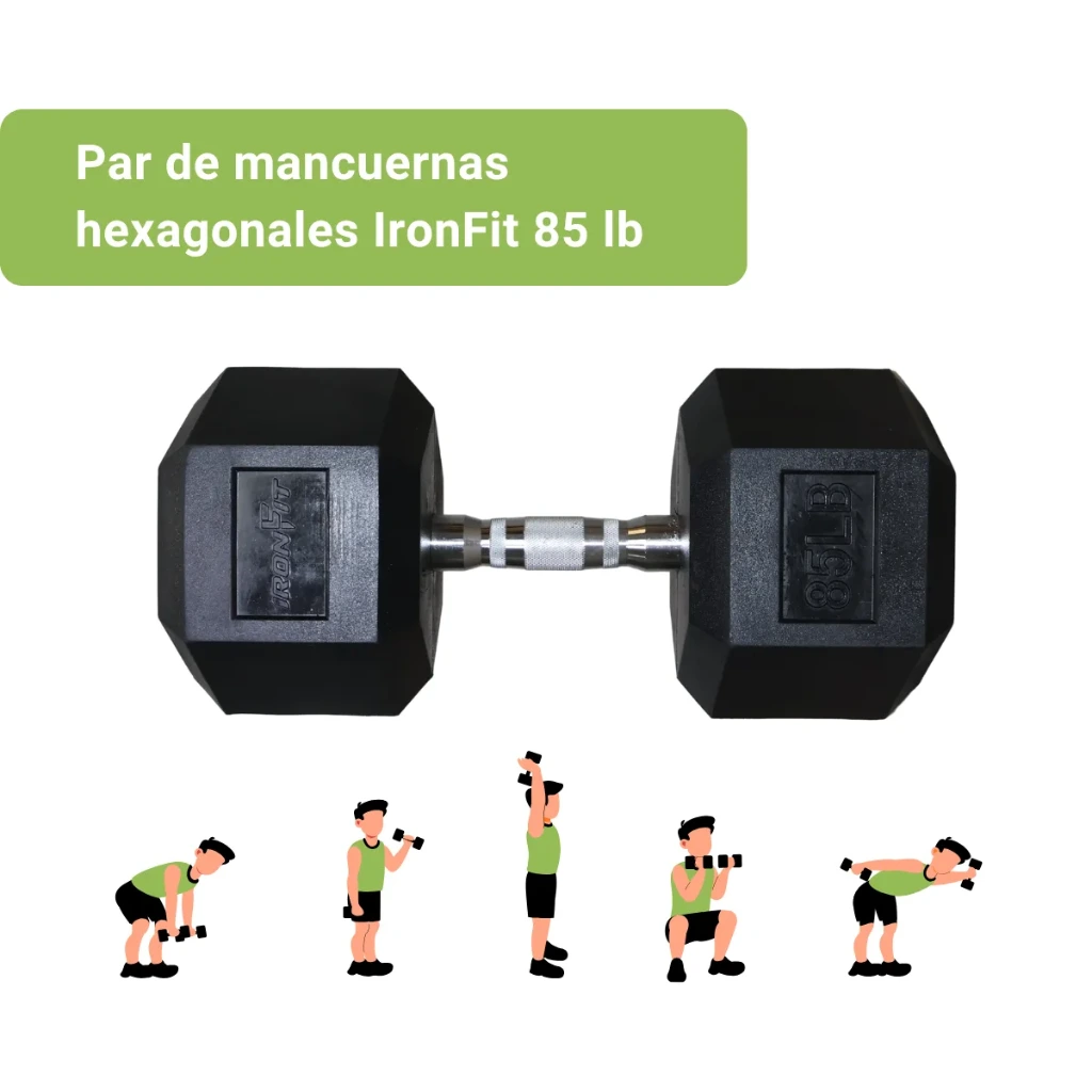 Mancuernas Hexagonales IronFit 85 lb (2).webp