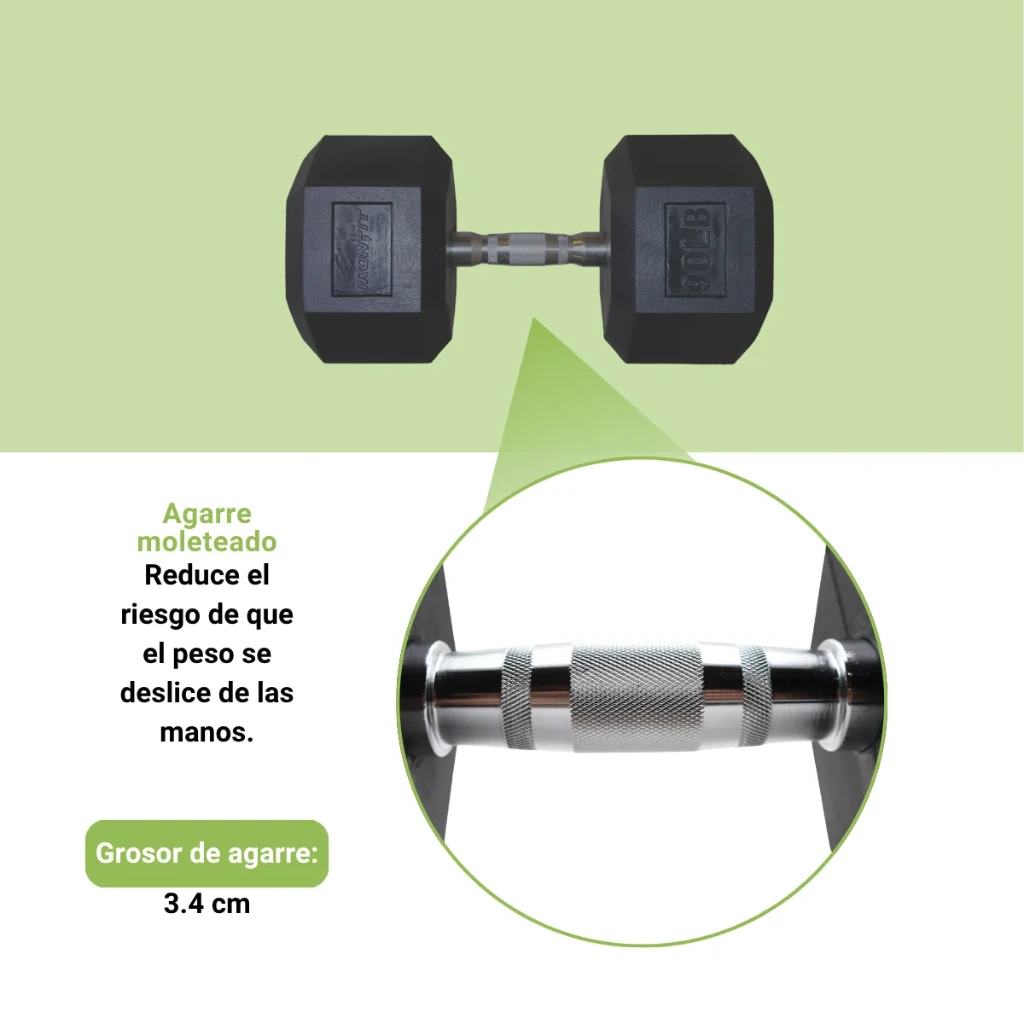 Mancuernas Hexagonales IronFit 90 lb (4).webp
