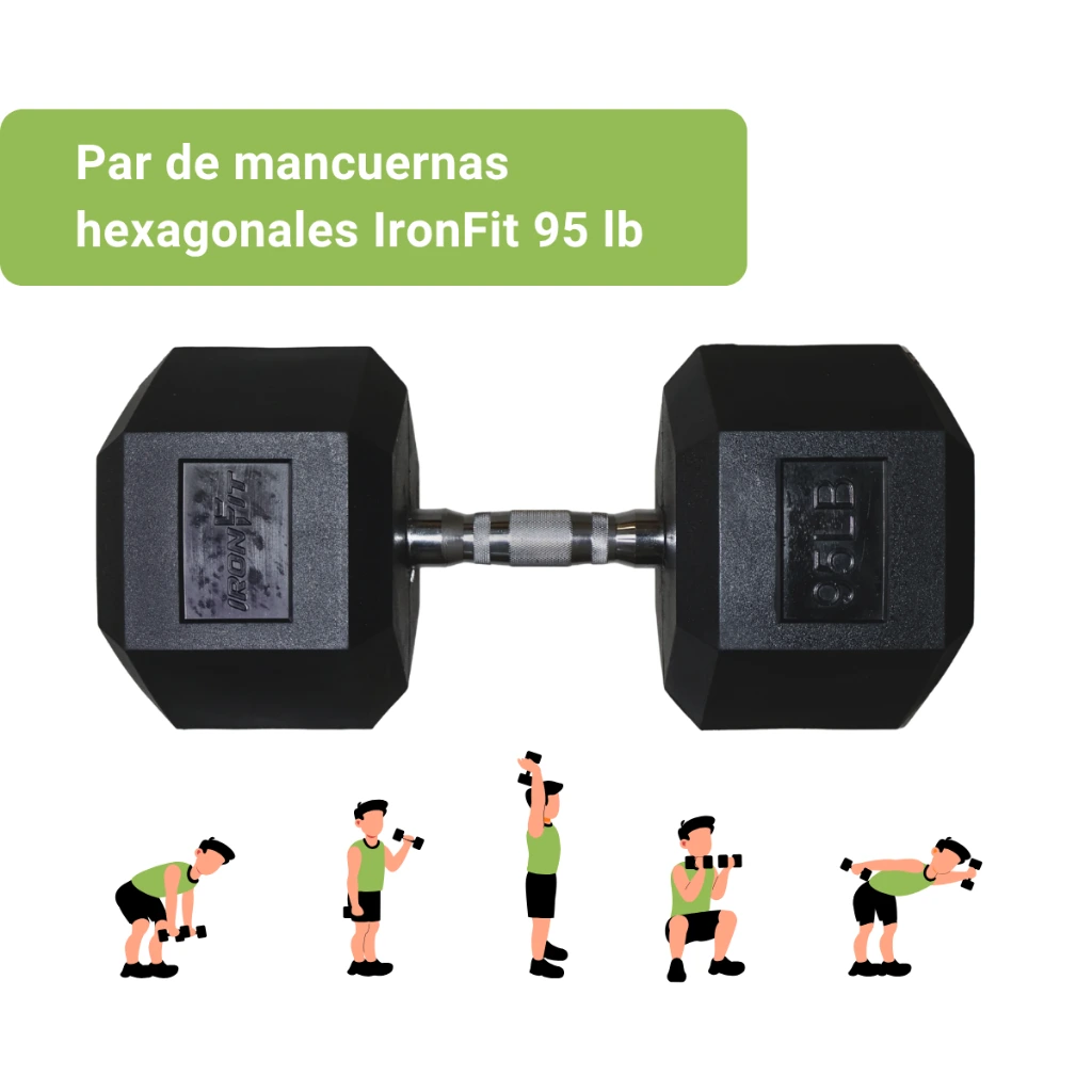 Mancuernas Hexagonales IronFit 95 lb (2).webp