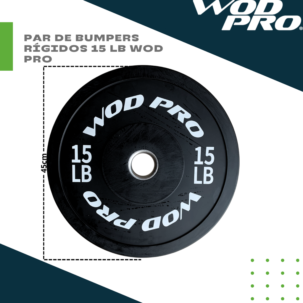 Par de bumpers rígidos 15 lb Wod Pro