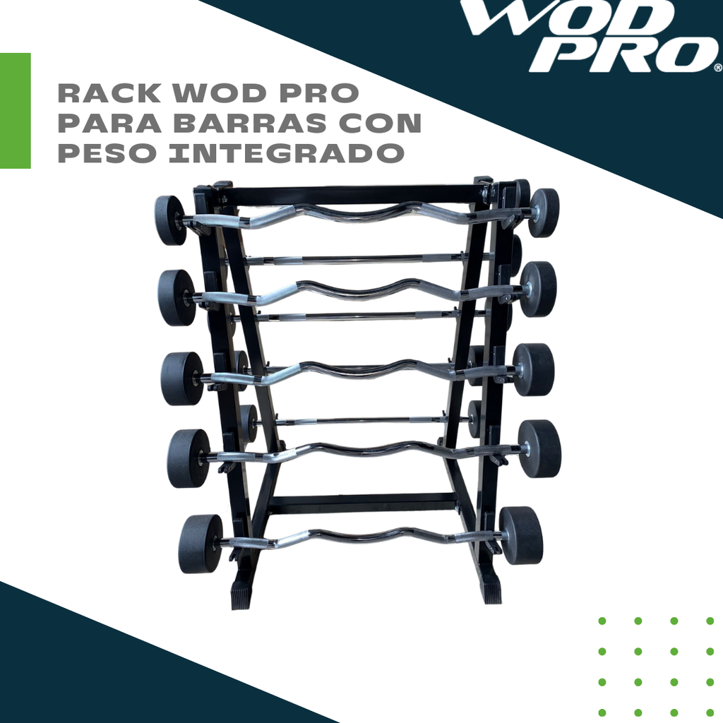 Barras de peso integrado 10 piezas con rack Wod Pro