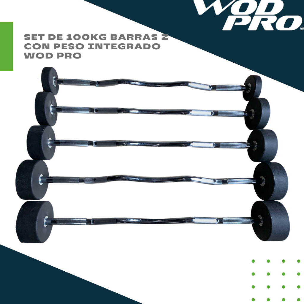 Set de 100 kg barras Z con peso integrado Wod Pro