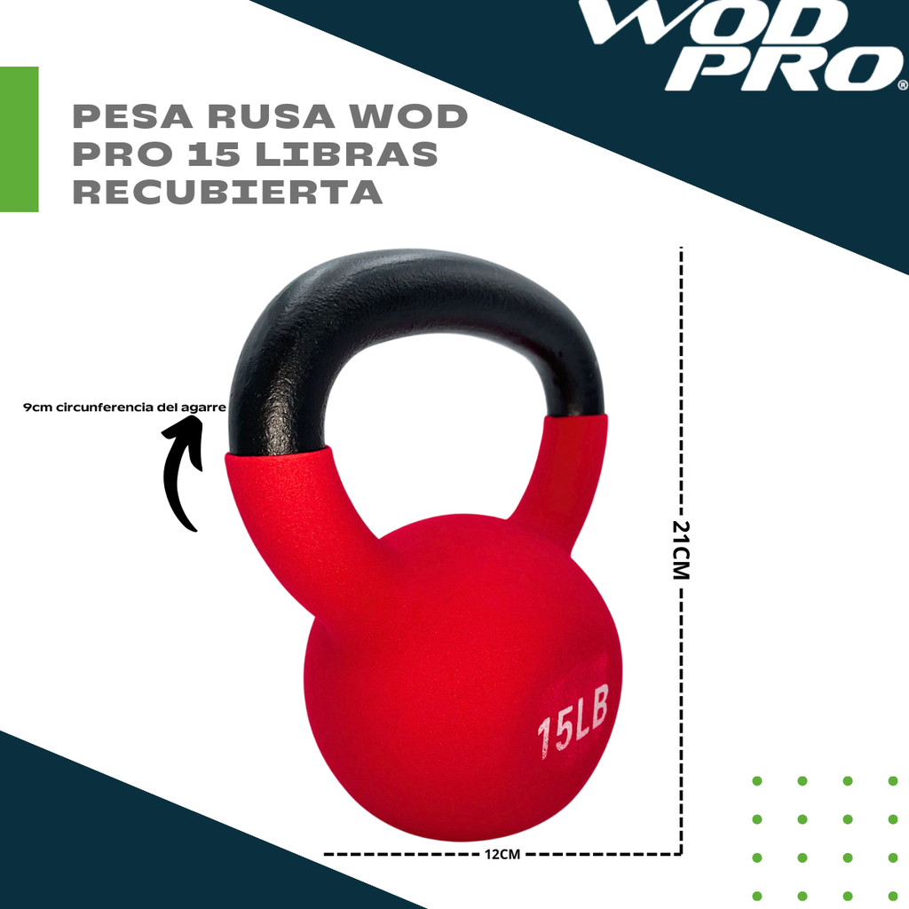 Pesa rusa Wod Pro 15 libras recubierta