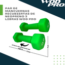 Par de mancuernas recubiertas de neopreno 3 libras Wod Pro