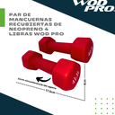 Par de mancuernas recubiertas de neopreno 4 libras Wod Pro