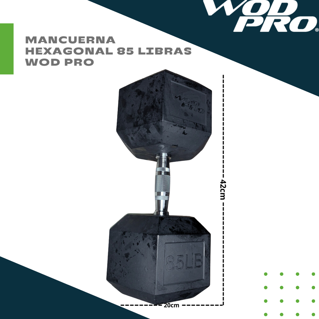 Par de mancuernas hexagonales 85 Libras Wod Pro