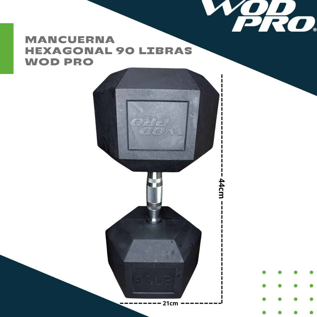 Par de mancuernas hexagonales 90 Libras Wod Pro