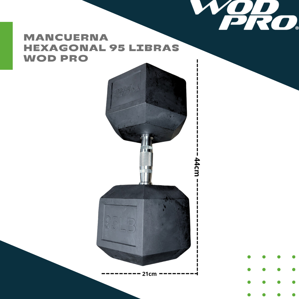 Par de mancuernas hexagonales 95 Libras Wod Pro