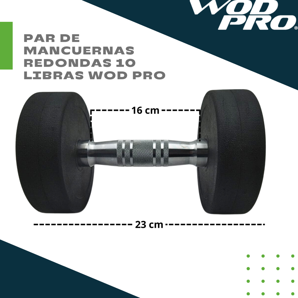 Par de mancuernas redondas 10 Libras Wod Pro