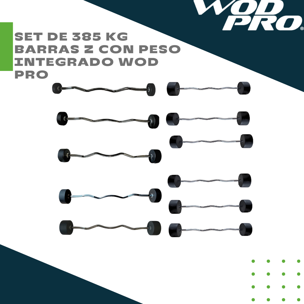 ​Set de 385 kg barras Z con peso integrado Wod Pro