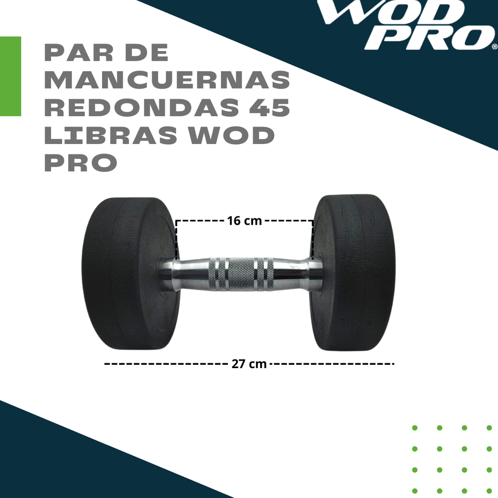 Par de mancuernas redondas 45 Libras Wod Pro