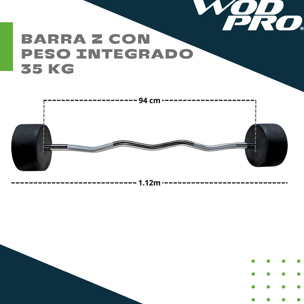 Barra Z con peso integrado 35 kg