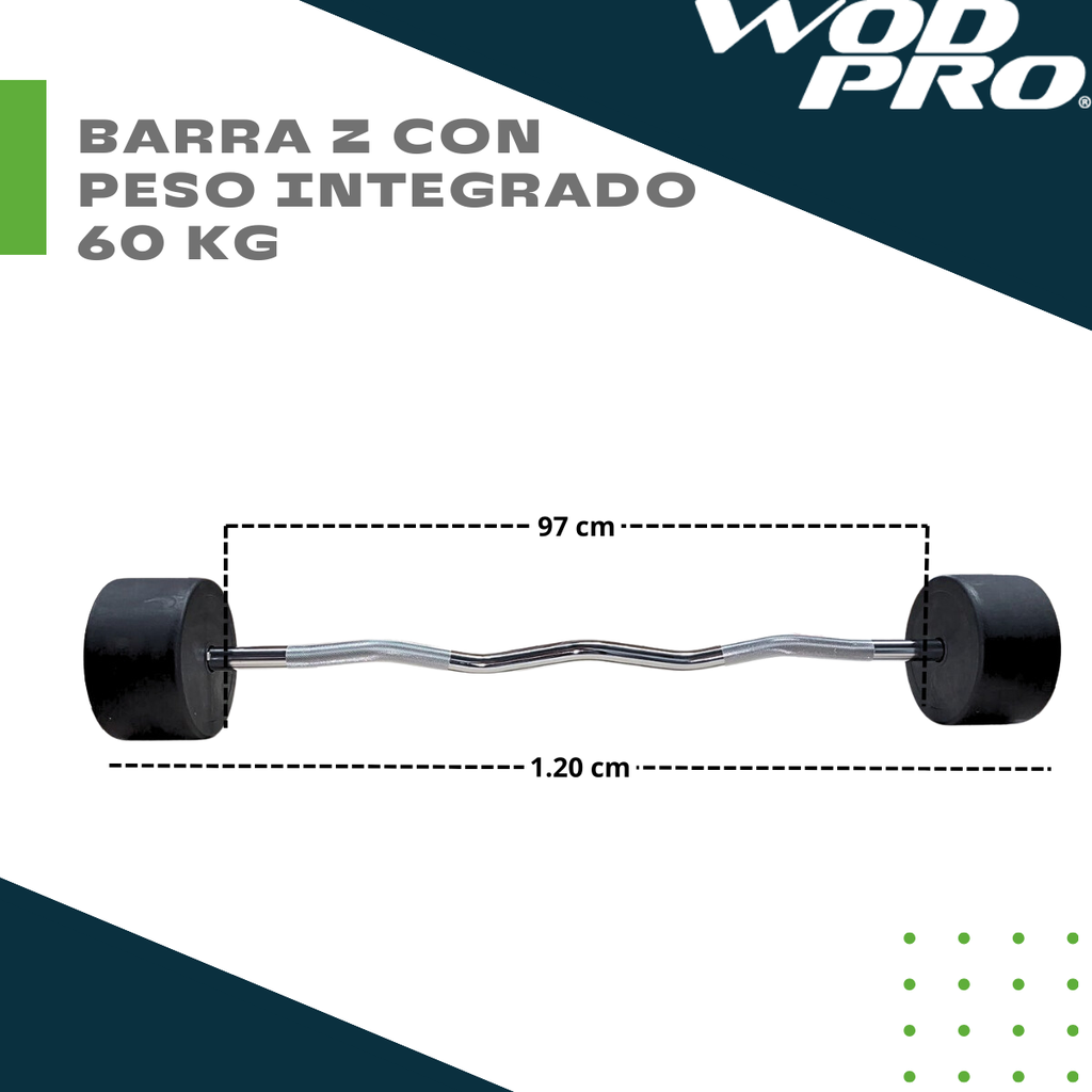 Barra Z con peso integrado 60 kg