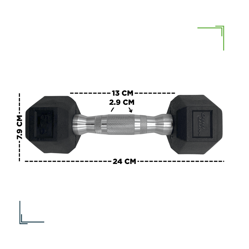 Par de mancuernas hexagonales 5 Libras Wod Pro