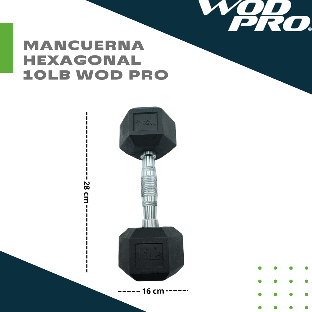 Par de mancuernas hexagonales 10 Libras Wod Pro