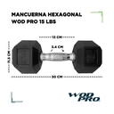 Par de mancuernas hexagonales 15 Libras Wod Pro