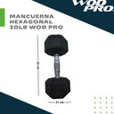 Par de mancuernas hexagonales 20 Libras Wod Pro