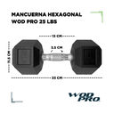 Par de mancuernas hexagonales 25 Libras Wod Pro
