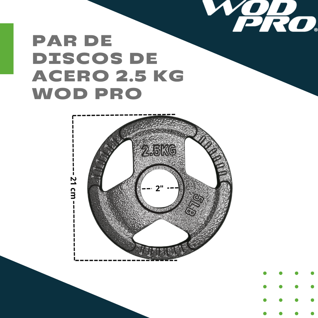 Par de discos de acero 2.5 kg Wod Pro