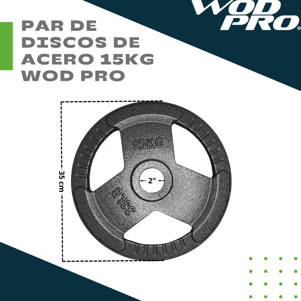 Par de discos de acero 15 kg Wod Pro