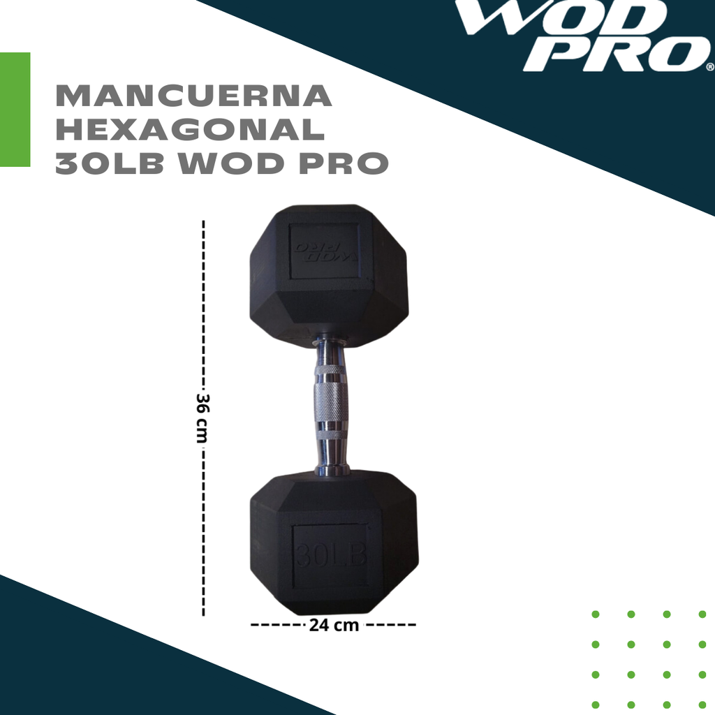 Par de mancuernas hexagonales 30 Libras Wod Pro