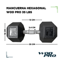 Par de mancuernas hexagonales 35 Libras Wod Pro