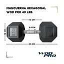 Par de mancuernas hexagonales 40 Libras Wod Pro