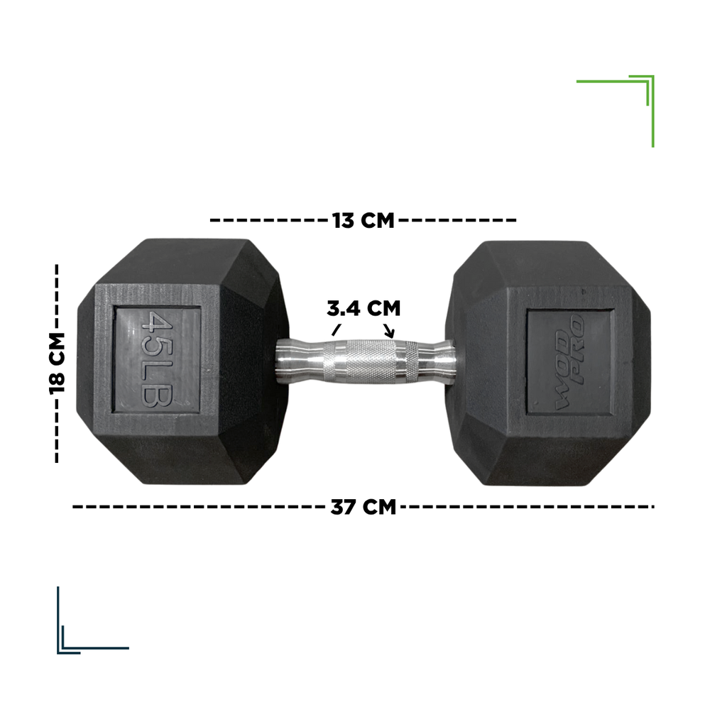Par de mancuernas hexagonales 45 Libras Wod Pro