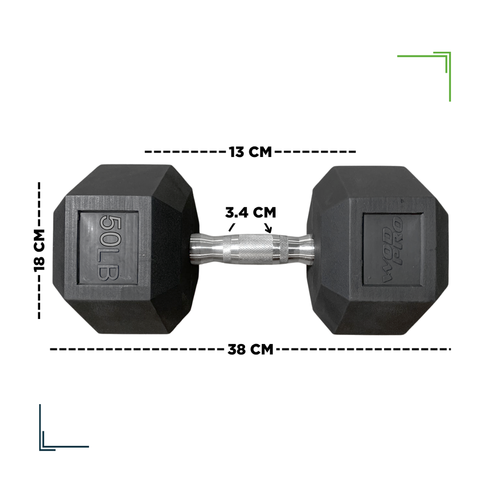 Par de mancuernas hexagonales 50 Libras Wod Pro