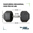Par de mancuernas hexagonales 60 libras Wod Pro