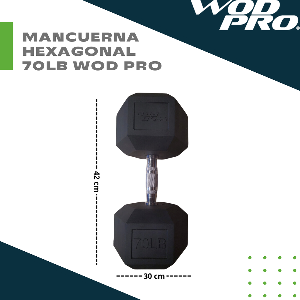 Par de mancuernas hexagonales 70 libras Wod Pro