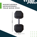 Par de mancuernas hexagonales 75 libras Wod Pro