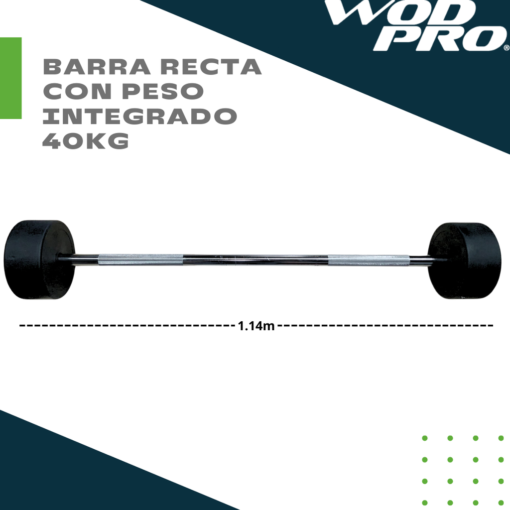 Barra recta con peso integrado 40 kg