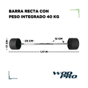 Barra recta con peso integrado 40 kg