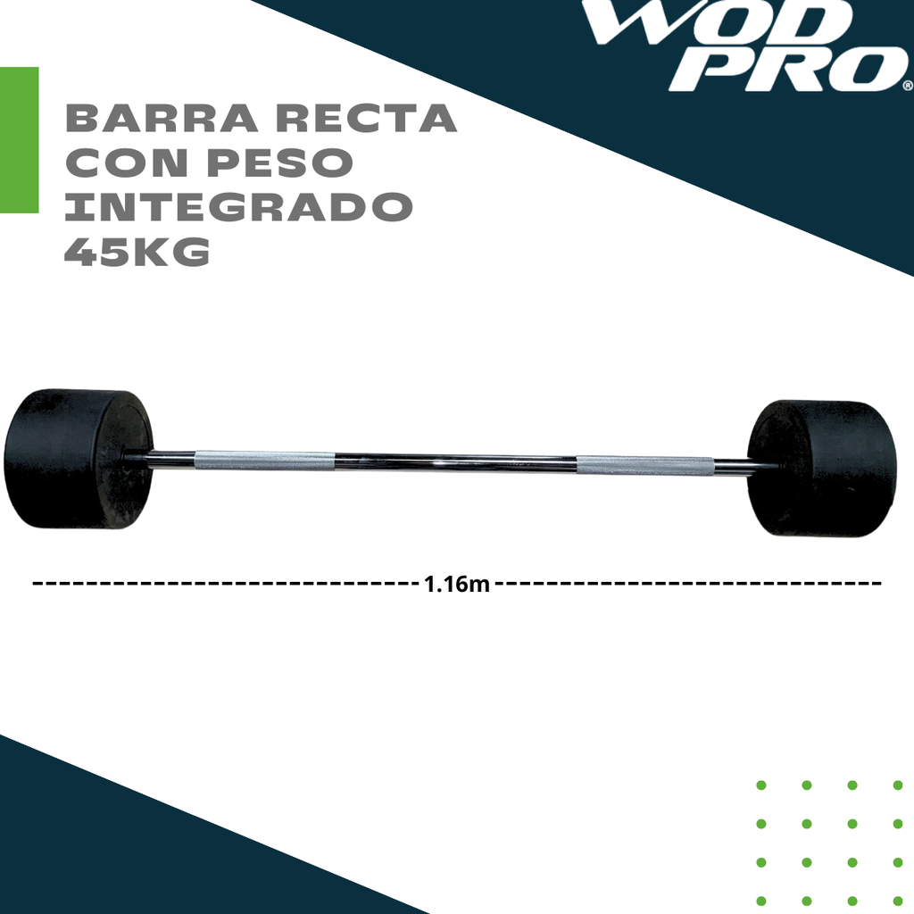 Barra recta con peso integrado 45 kg