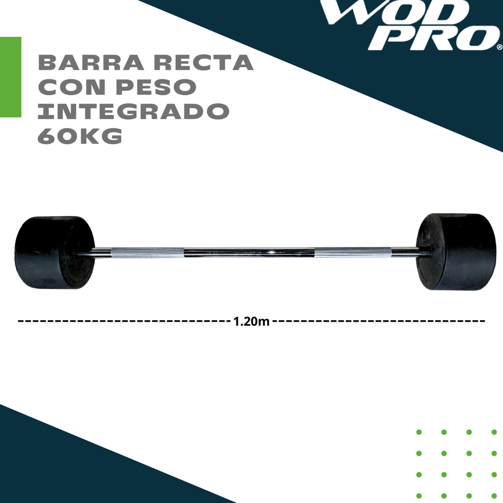 Barra recta con peso integrado 60 kg
