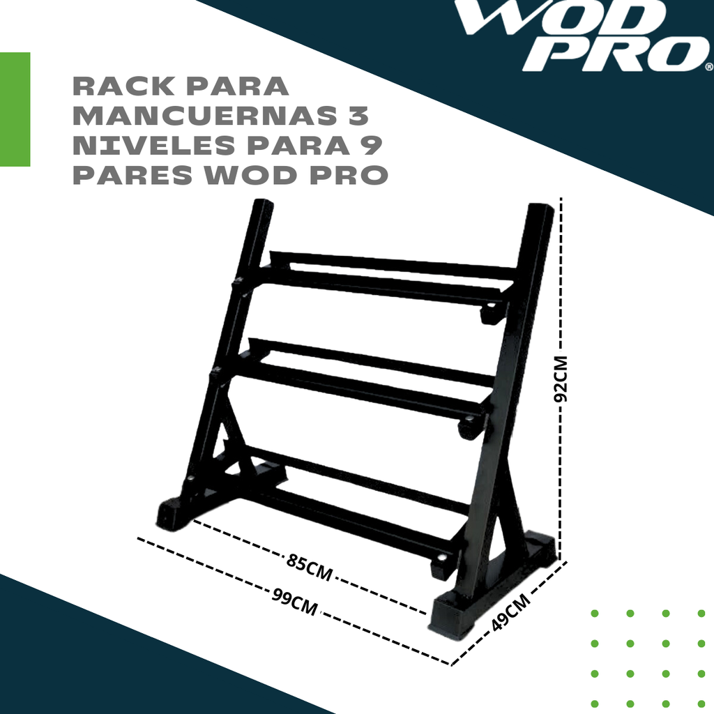 Rack para mancuernas 3 niveles Wod Pro