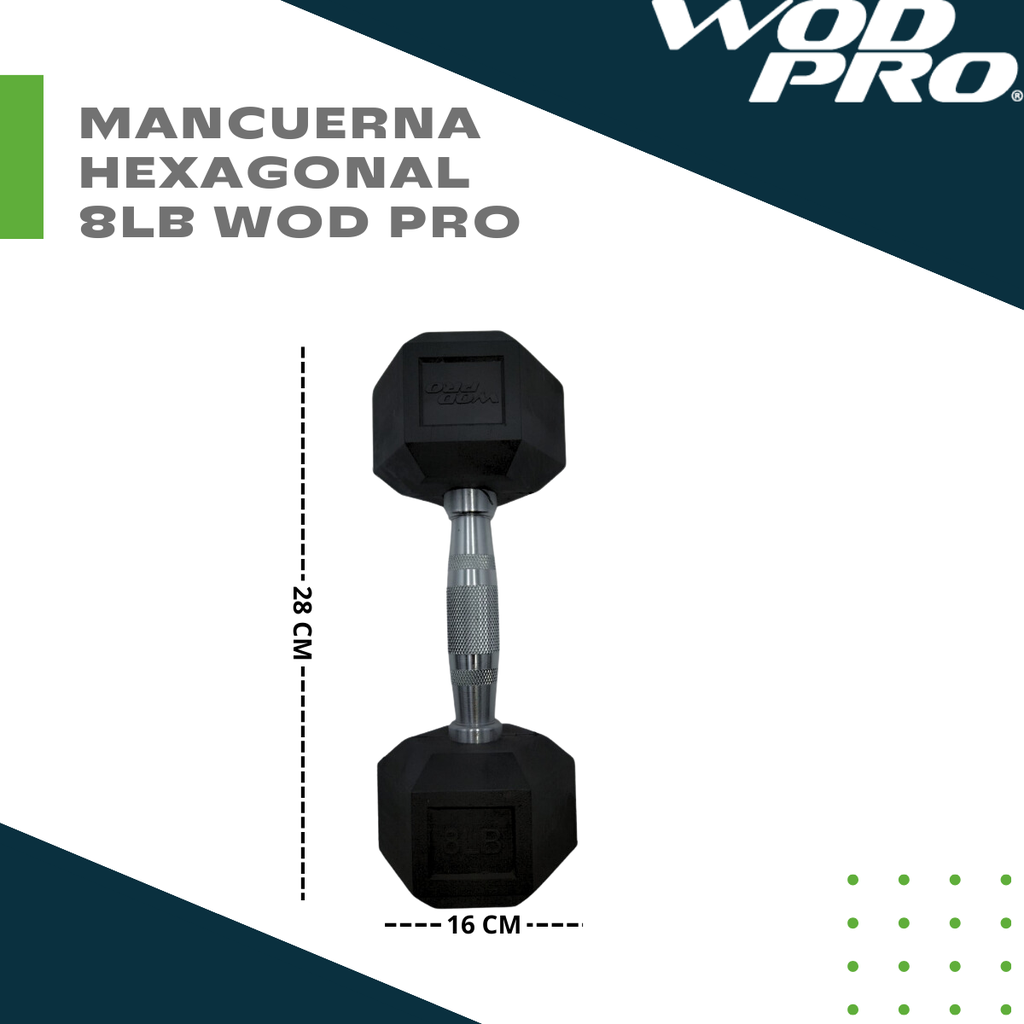 Par de mancuernas hexagonales 8 Libras Wod Pro