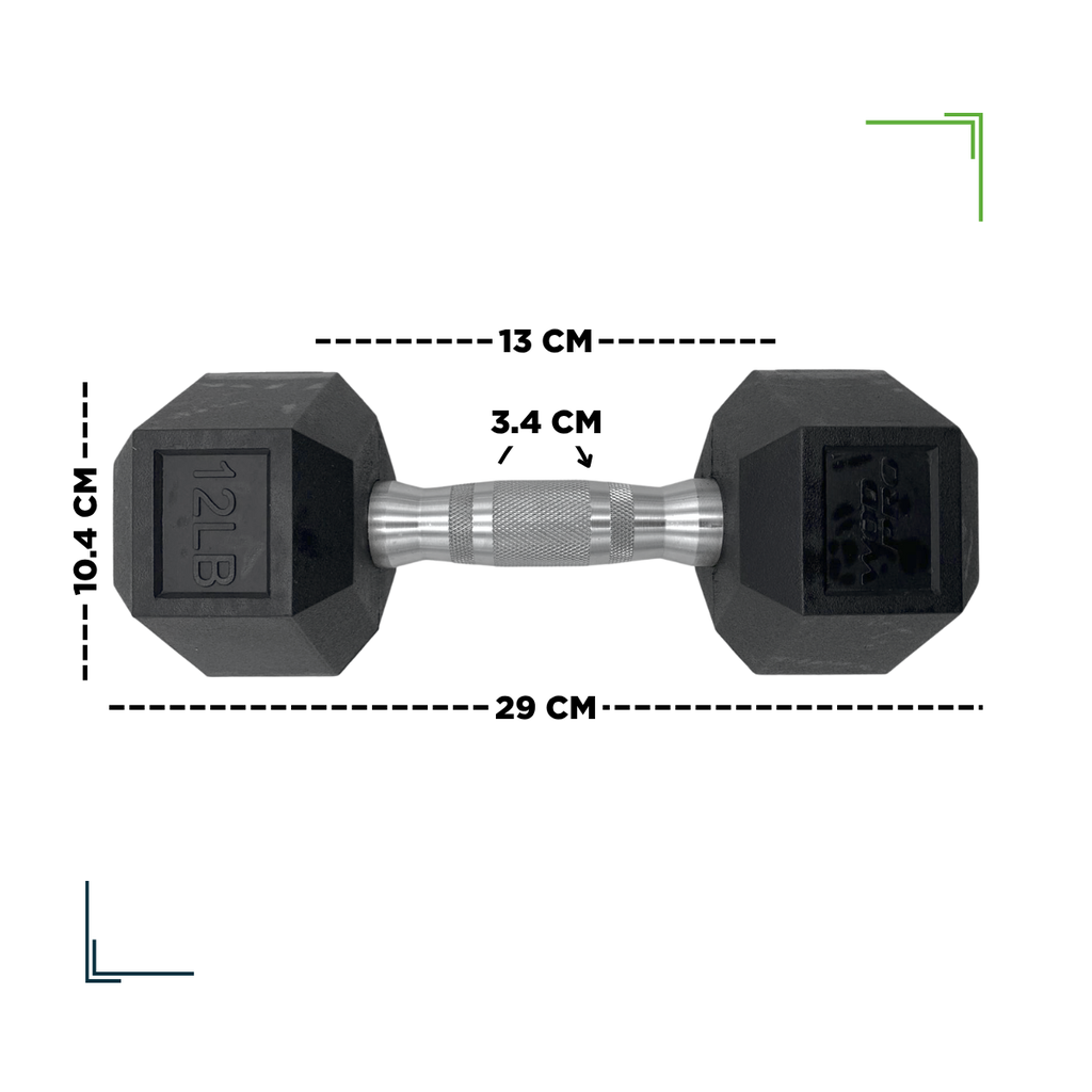 Par de mancuernas hexagonales 12 Libras Wod Pro