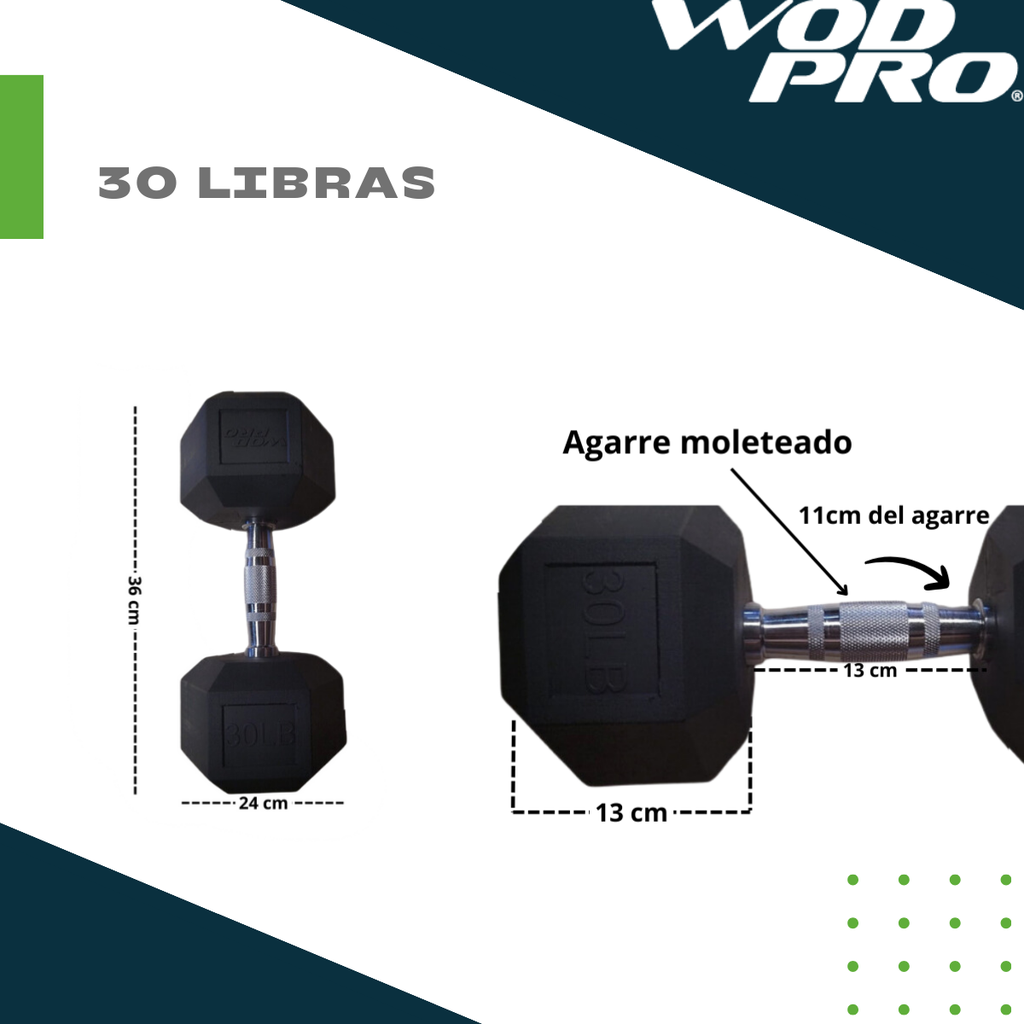 ​Set 550 libras de mancuernas hexagonales de 5 a 50 libras Wod Pro